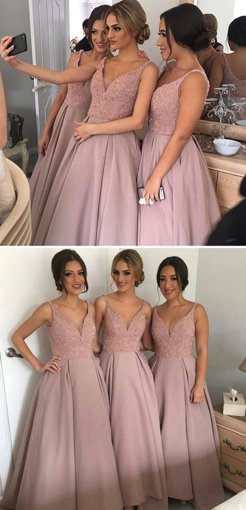 Gorgeous Pretty New Arrival V-Neck Long Bridesmaid Ball Gown, BG51275 - Bubble Gown