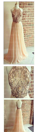 Popular Backless Chiffon Evening Long Prom Dresses, BG51006
