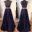 Elegant V Neck Lace Evening Long Prom Dresses Online, BG51004 - Bubble Gown