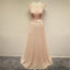 Charming Blush Pink Cap Sleeves Cheap Evening Long Prom Dress, BG51014