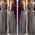 Long Gray Cheap Open Back Sexy Women Evening Prom Dresses, BG51131 - Bubble Gown