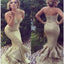 Gold Sequin Sweetheart Long Mermaid Evening Party Prom Dresses, BG51089