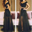 Off Shoulder Black Two Pieces Evening Long Cheap Prom Dress, BG51032