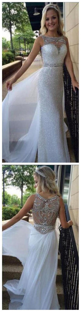 Long Sleeveless Sparkle Sequin Elegant Newest Prom Dresses, BG51122 - Bubble Gown