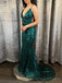 Sexy Backless Mermaid Spakly Spaghetti Straps Long Evening Prom Dresses, Custom Prom Dresses, BGS0005