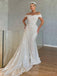 Off Shoulder White Sequins Long Evening Prom Dresses, Custom Side Slit Prom Dresses, BGS0039