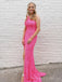 One Shoulder Sequins Side Slit Long Evening Prom Dresses, Custom Mermaid Prom Dresses, BGS0056