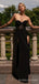 Sexy High Slit Black Strapless Long Evening Prom Dresses, Custom Prom Dress, BGS0081