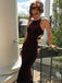 Mermaid Burgundy Velvet Halter Long Evening Prom Dresses, Custom Prom Dress, BGS0099