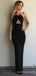Black Halter Mermaid Long Evening Prom Dresses, Custom Prom Dress, BGS0118