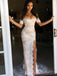 Off Shoulder Champagne Mermaid Long Evening Prom Dresses, Custom Prom Dress, BGS0119