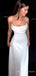 Navy Blue Satin Spaghetti Straps Long Evening Prom Dresses, Custom Prom Dress, BGS0163