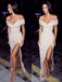 Off Shoulder Sweetheart Side Slit Long Mermaid Evening Prom Dresses, Custom Prom Dress, BGS0196