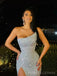 Formal Silver Sequins Mermaid Strapless Long Evening Prom Dresses, Custom Prom Dress, BGS0206