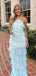 Sexy Tulle Halter Long Evening Prom Dresses, Custom Side Slit Prom Dresses, BGS0236