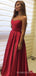 Sweet Heart Red Satin A-line Long Evening Prom Dresses, Custom Strapless Prom Dresses, BGS0241