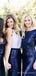 Column/Sheath Royal Blue Sequin Long Bridesmaid Dresses , BN1051