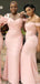 One Shoulder Pink Satin Mermaid Long Sweetheart  Bridesmaid Dresses , BN1075
