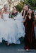 Burgundy Velvet V-neck Long Bridesmaid Dresses, BN1105