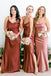 Spaghetti Straps Side Slit Long Custom Bridesmaid Dresses , BN1301