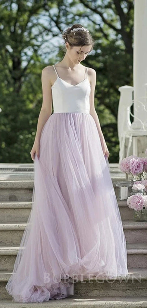 A-Line Floor-length Deep  Tulle Long Evening Prom Dresses, MR7024
