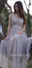Lace Embroidery V-neck Tulle Floor Length Long Evening Prom Dresses, MR7042