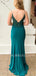 Sexy Side Slit Mermaid Lace Long Evening Prom Dresses, MR7150