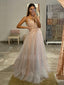 Sexy See Throuth V Neck A-line Tulle Long Evening Prom Dresses, Evening Party Prom Dresses, MR7267