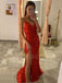 Sexy Backless Red Sequin Mermaid Long Evening Prom Dresses, Cheap Custom Prom Dresses, MR7364