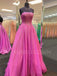 A-line Strapless Sparkly Formal Long Evening Prom Dresses, Cheap Custom Dresses,MR7402