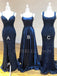 Navy Blue  Long Evening Prom Dresses, Cheap Custom Prom Dresses, MR7592