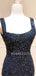 Navy Blue  Long Evening Prom Dresses, Cheap Custom Prom Dresses, MR7592