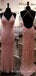 Mermaid Sequin Long Spaghetti Straps Evening Prom Dresses, Cheap Custom Prom Dresses, MR7951