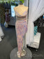 Mermaid Sequin Spaghetti Straps Long Evening Prom Dresses, Cheap Custom Prom Dresses, MR7977