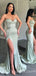 Strapless Mermaid Satin Long Evening Prom Dresses, Cheap Custom prom dresses, MR8069