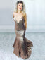 Trumpet/Mermaid Deep V-neck Gold Sequin Long Evening Prom Dresses, Cheap Custom Prom Dresses, MR8085