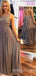 A-line Chiffon Long Beaded Evening Prom Dresses, MR8096