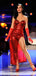Sexy High Slit Red Sequin Strapless Long Mermaid Evening Prom Dresses, Cheap Custom Prom Dresses, MR8148
