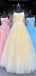 A-line Black Tulle Appliques Long Evening Prom Dresses, Spaghetti Straps Custom Prom Dress, MR8195