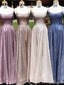 Spaghetti Straps Long Sparkly Evening Prom Dresses, A-line Custom Prom Dresses, MR8257