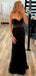 Sweetheart Black Tulle Appliques Mermaid Long Evening Prom Dresses, Custom Strapless Prom Dress, MR8709