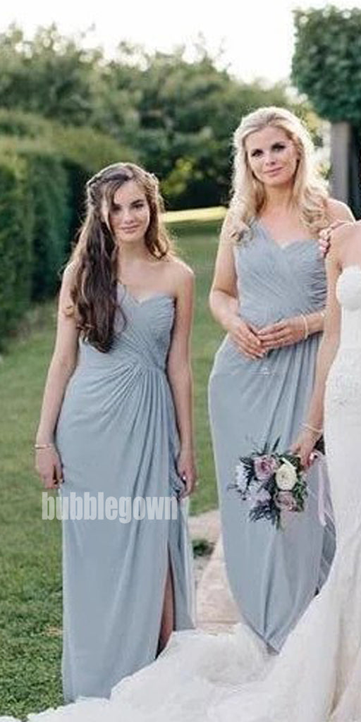 Rome Style One-shoulder Long Bridesmaid Dresses BMD005