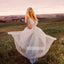 Elegant Light Blue V-neck Tulle  Long Bridesmaid Dresses BMD020