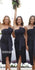 Popular Black Straight Across Short Bridesmaid Dresses  BMD031