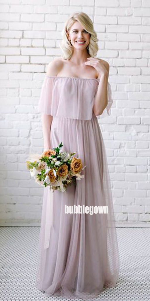 Elegant Sabrina Chiffon Long Bridesmaid Dresses  BMD043