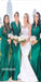 Long Sleeves Mermaid V Neck Long Bridesmaid Dresses GDW110