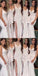 Side Split Mermaid V Neck Cheap Long Wedding Bridesmaid Dresses, BGP281