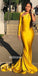 One Shoulder Long Sleeve Mermaid Long Bridesmaid Prom Dresses GDW101