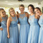 Charming Halter A Line Blue Cheap Long Wedding Bridesmaid Dresses, BGP292