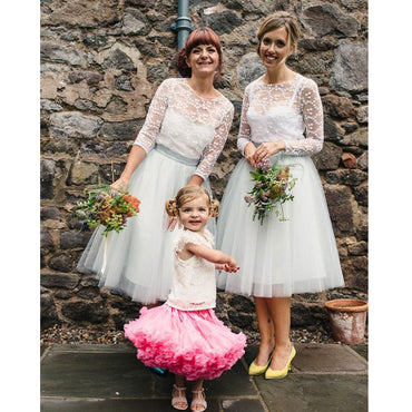 Lovely Long Sleeves Cheap Tulle Short Bridesmaid Dresses, BG51295